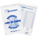 Glover's Baseball-Softball Line-Up Cards