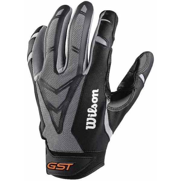 Wilson GST Skill Football Gloves Silicone Palm Adult White/Black Size Medium 